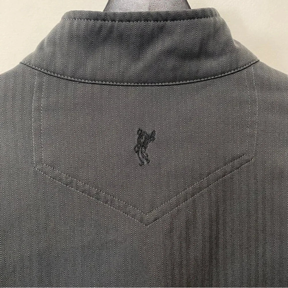 Ashworth Men's Golf Pullover 1/4 Zip M Grey Striped Performance Golf Jacket - Picture 2 of 16